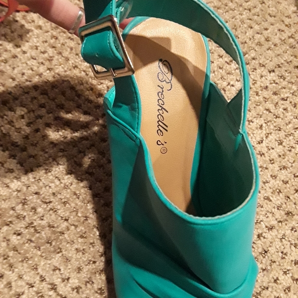 Blue Espadrille Wedge Heels - Picture 7 of 7